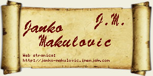 Janko Makulović vizit kartica